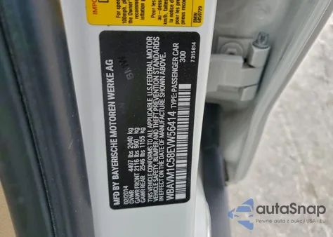 2014 BMW X1 Sdrive28I z USA, uszkodzony, nr VIN WBAVM1C58EVW56414